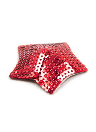 Paire de cache tétons adhésifs étoile pailletée sequin rouge - NP-2020